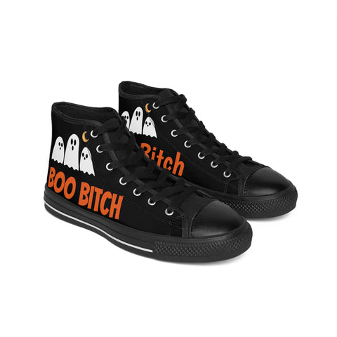 Boo Bitch Women's Hightop Sneakers (Black)