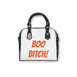 Boo Bitch Shoulder Handbag(White)
