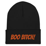 Boo Bitch Cuffed Beanie(orange)