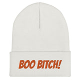 Boo Bitch Cuffed Beanie(orange)