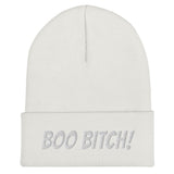 Boo bitch Cuffed Beanie (white)